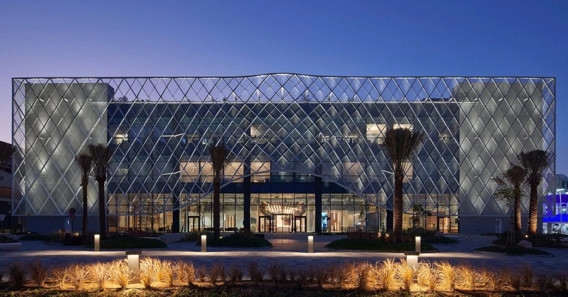 ADIA headquarters at dusk, Abu Dhabi